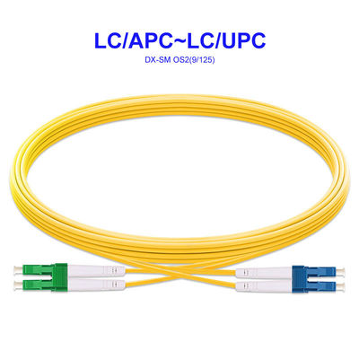 Double Core Duplex Fiber Optical Jumper LC/APC - LC/UPC OS2 Single Mode